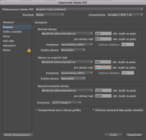 export InDesign / komprese