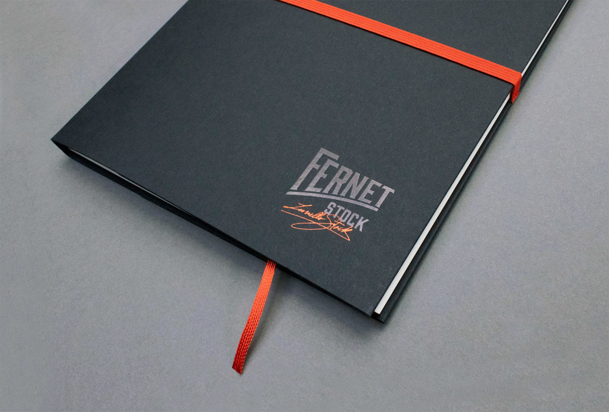 Zápisník pro Fernet Stock od grafického studia VOALA.